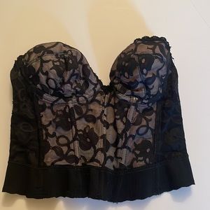Vintage Bustier black lace lingerie top